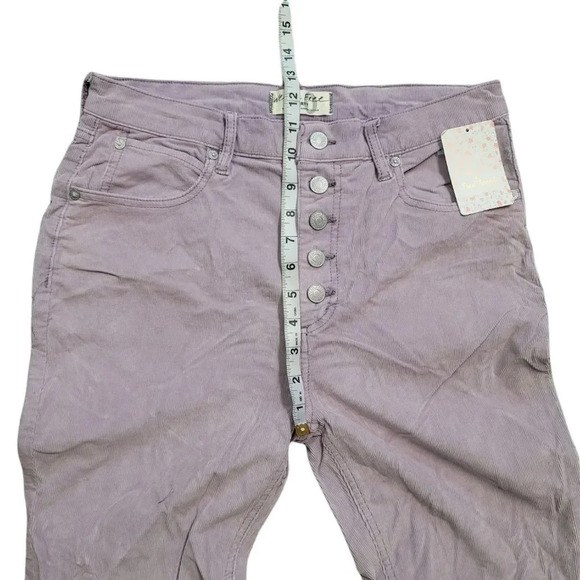 Free People Women's Sun Chaser Corduroy Skinny Ankle Jeans In Frosted Lilac - Picture 8 of 11